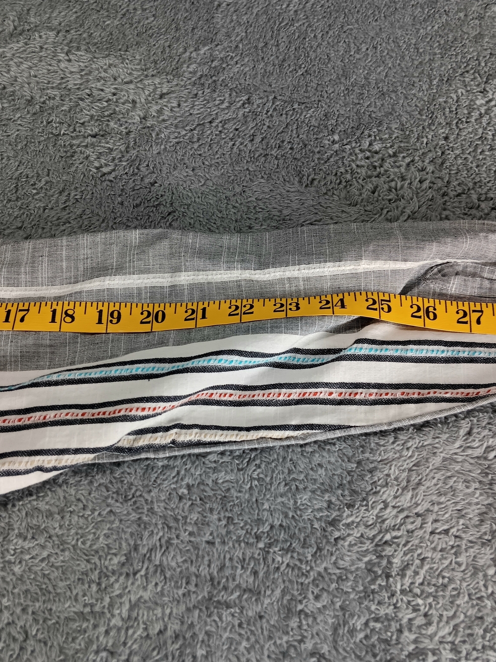Soft Surroundings Size 1X Gray White Striped Embroidered Aruba Boho Tunic - Picture 9 of 13